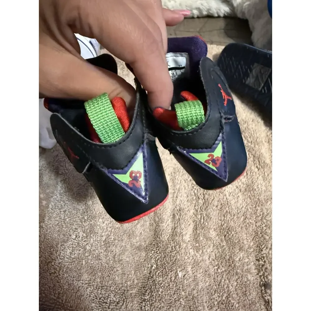 Jordan High Top Baby Toddler Sneakers Hook & Loop Leather Colorblock US 3C